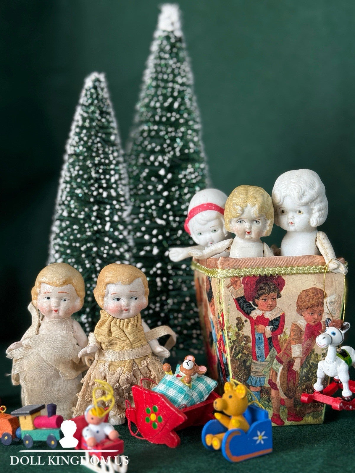 Lot Of 5 Vintage Japan Bisque Frozen Charlotte Baby Dolls