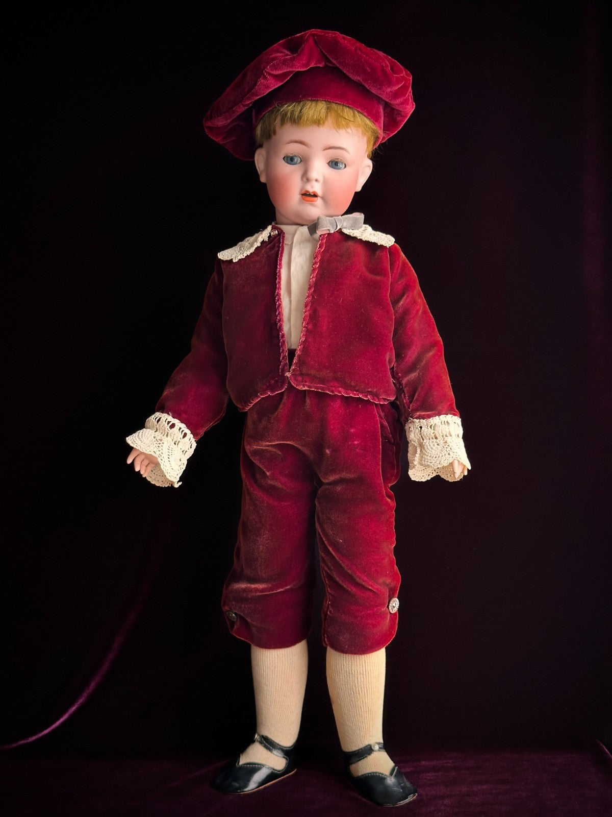 Antique German 25" Franz Schmidt 1295 Bisque Head Boy Doll