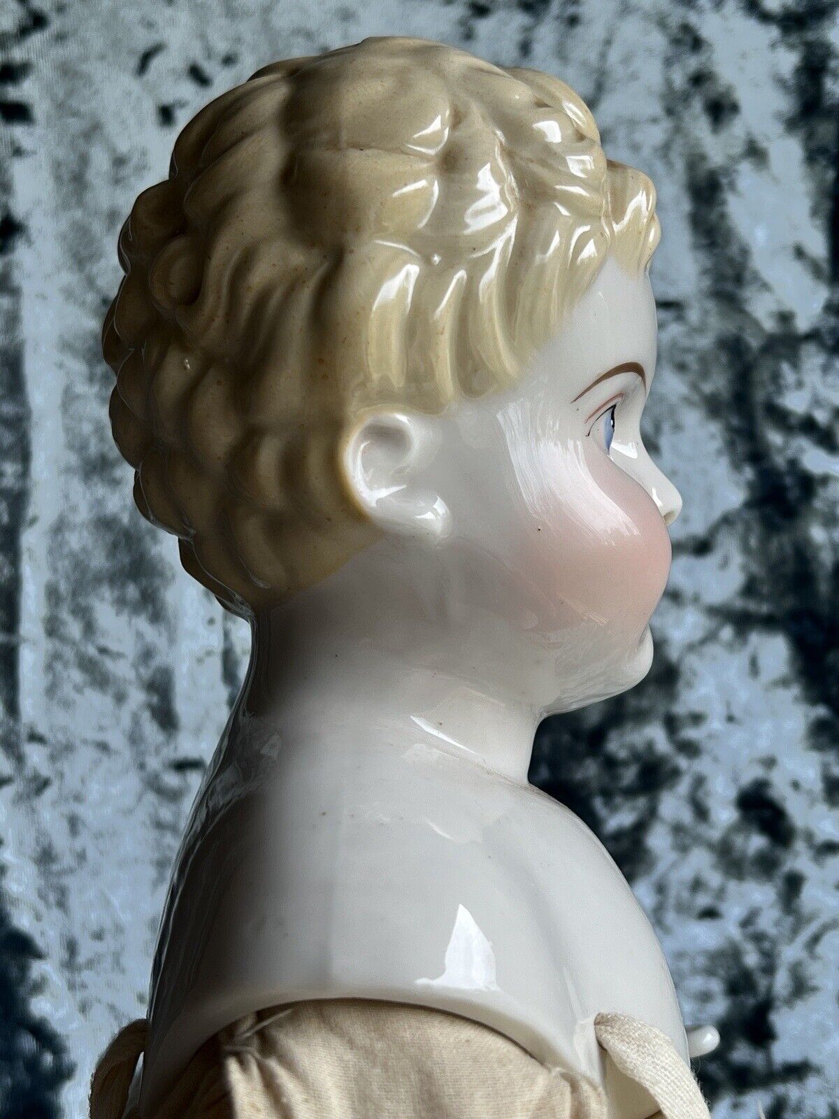 Large Antique German 26” Exposed Ears China Shoulder Head Boy Doll