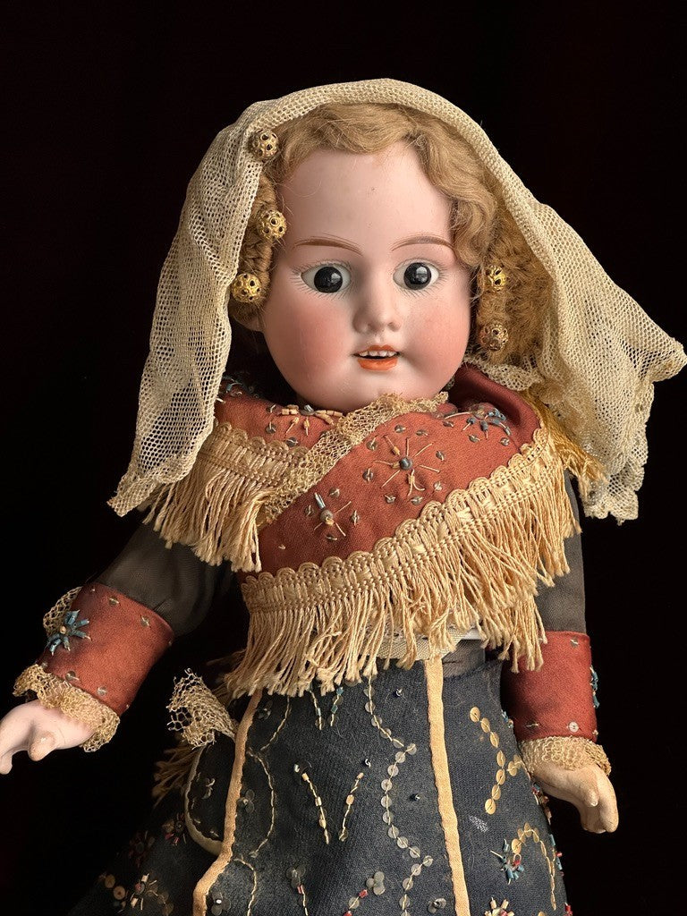 Unidentified Antique French/Italian (?) 16” Bisque Head Doll