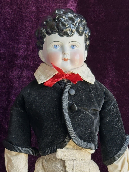 Rare Antique German Alt, Beck & Gottschalck 1214 China Shoulder Head Boy Doll