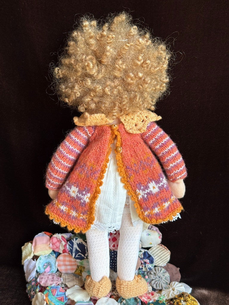 OOAK 12” Waldorf Style Cloth Doll Estee by Russian Artist Zhanna Sinichkina