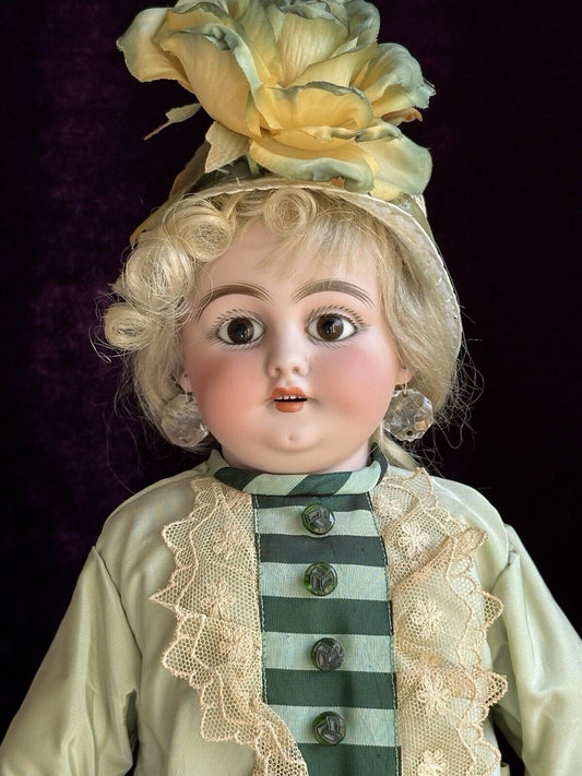 Antique German 17.5” Simon Halbig 1040 Dep Bisque Shoulder Head Doll