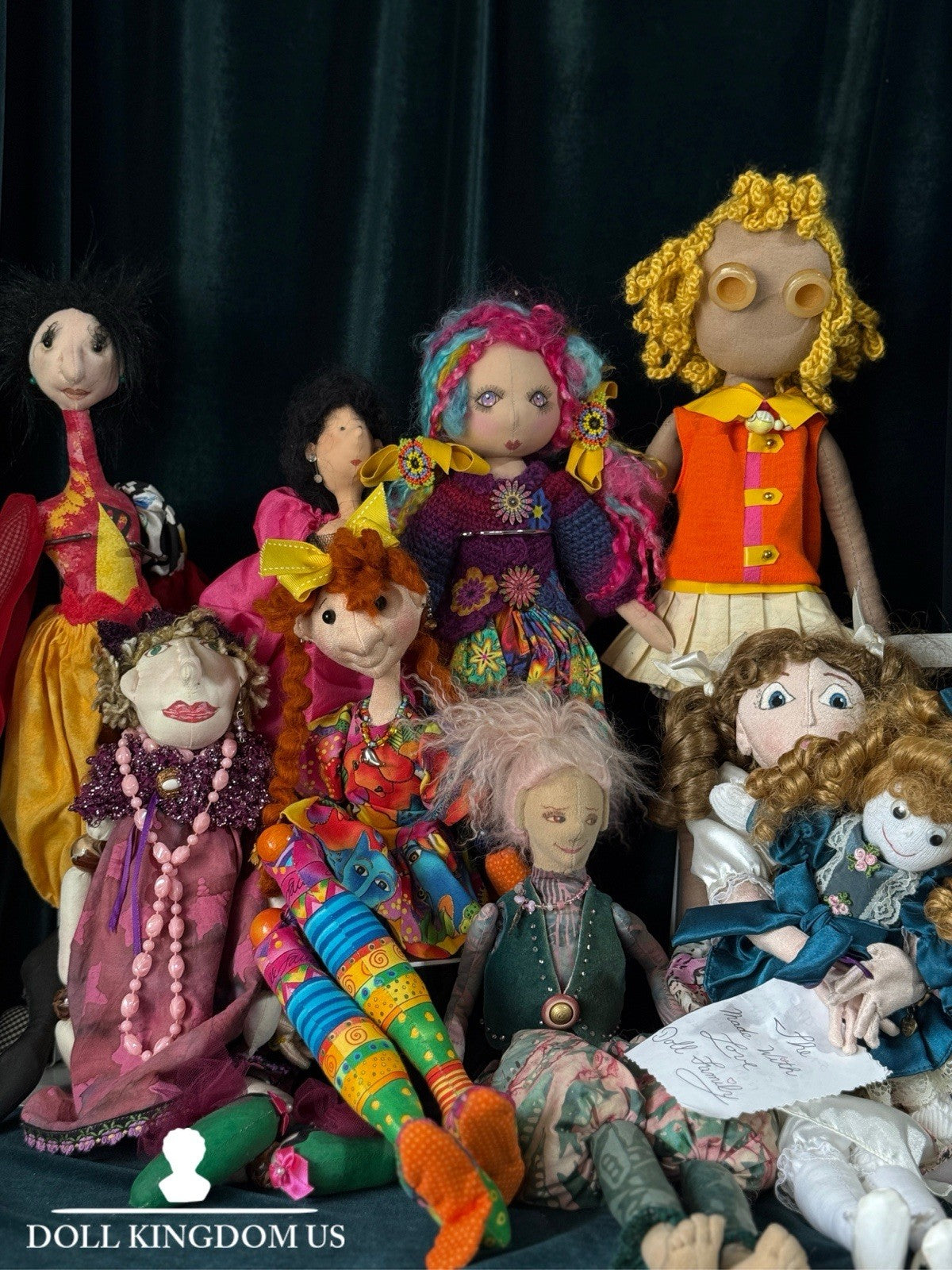Lot Of 8 Artist Collectible Whimsical Cloth Dolls