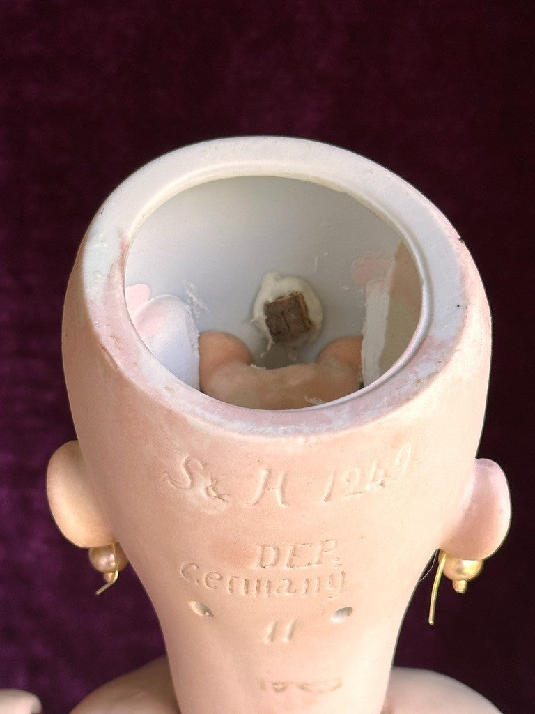 Antique German 24” Simon Halbig 1249 DEP SANTA Doll Bisque Head Marked Body