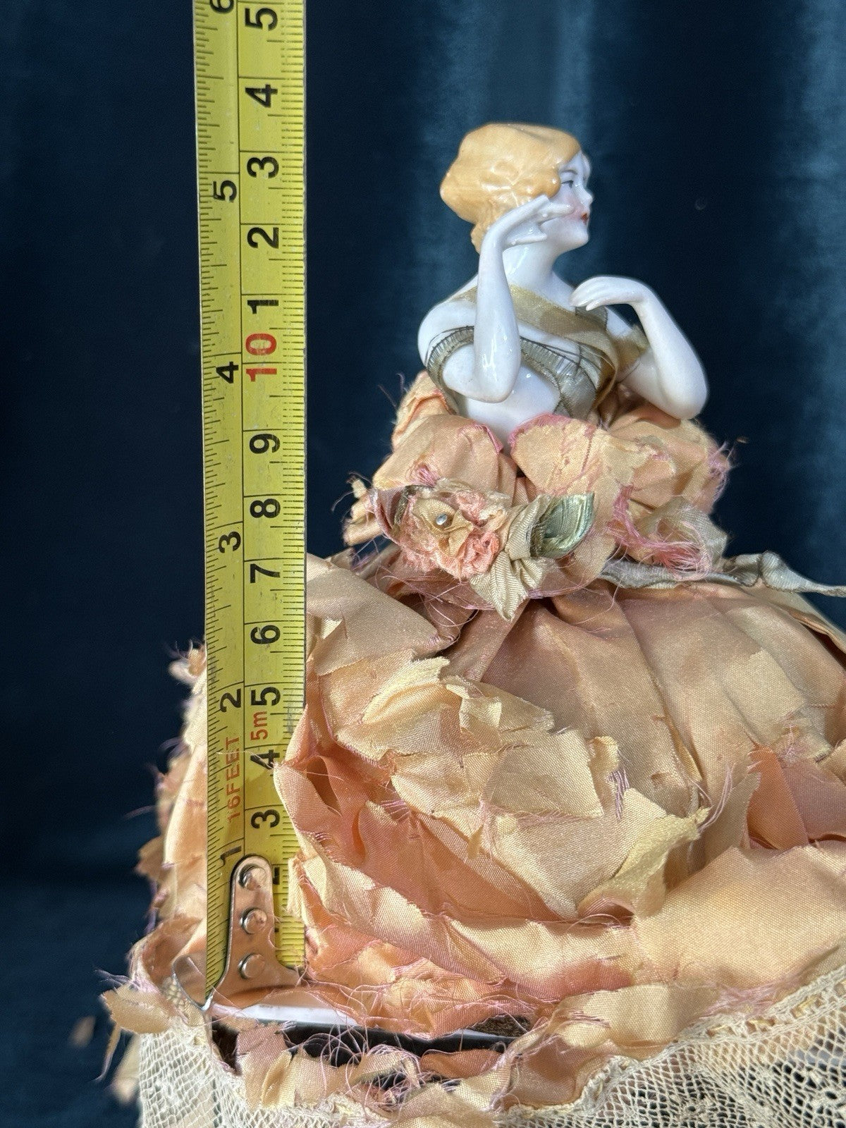 Antique German Pin Cushion Half Doll Arms Away