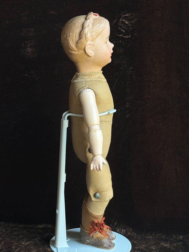 Rare Antique German 12.75” Wagner & Zetzsche Inge Composition Art Character Doll