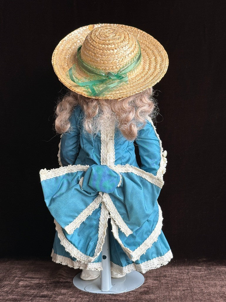 Vintage Porcelain 1967 Leather 15” Reproduction of Antique French Bru Jne Doll