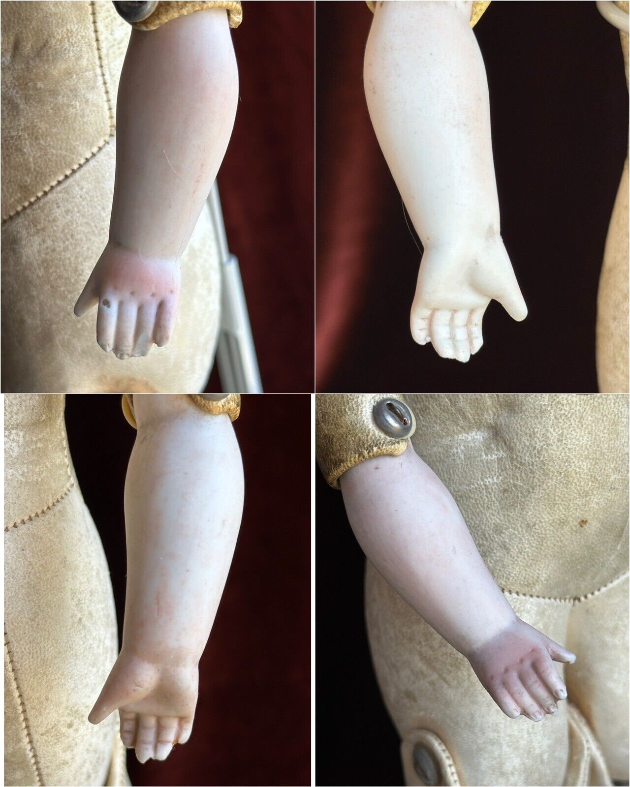 Antique German 18” Kestner 154 Bisque Shoulder Head Doll Stamped Body