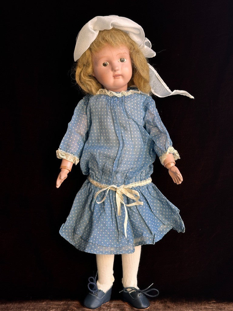 Large Antique American 22.5” Schoenhut Wooden Jointed Miss Dolly Doll