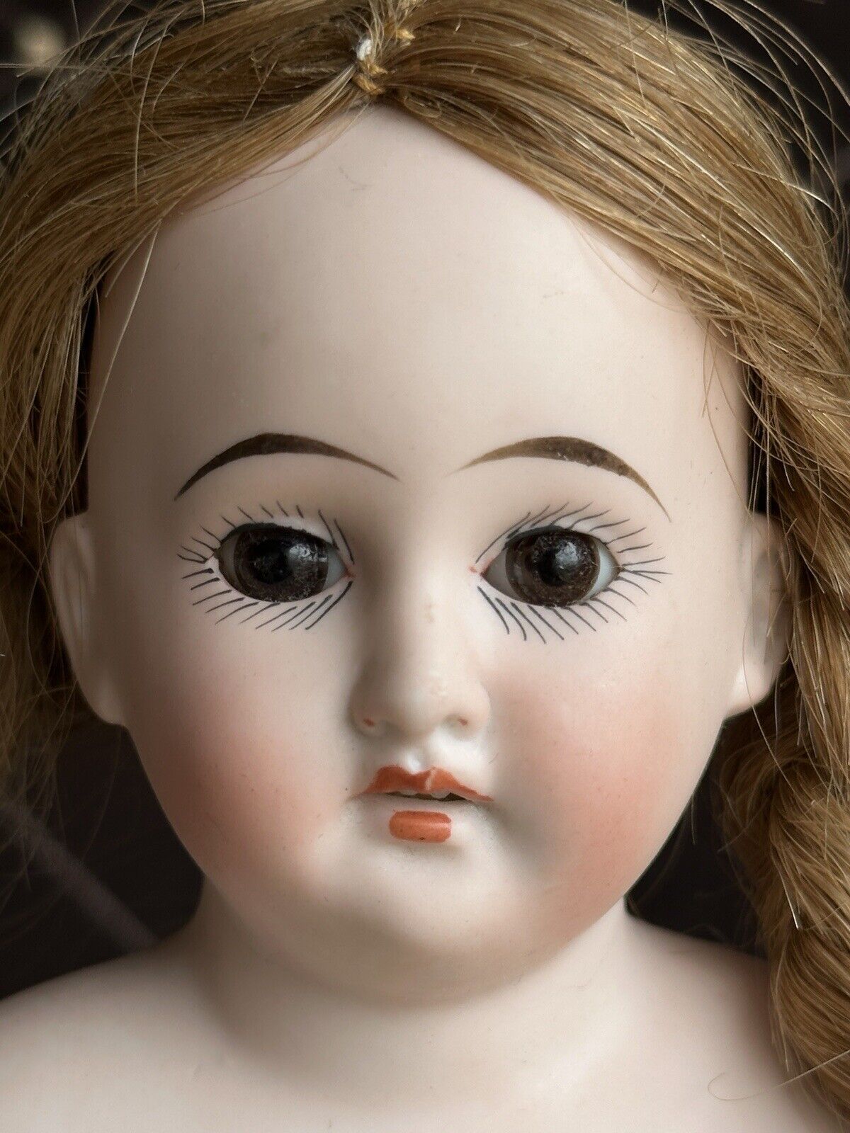 Antique German 14.5” Cuno & Otto Dressel COD 93 DEP Bisque Shoulder Head Doll