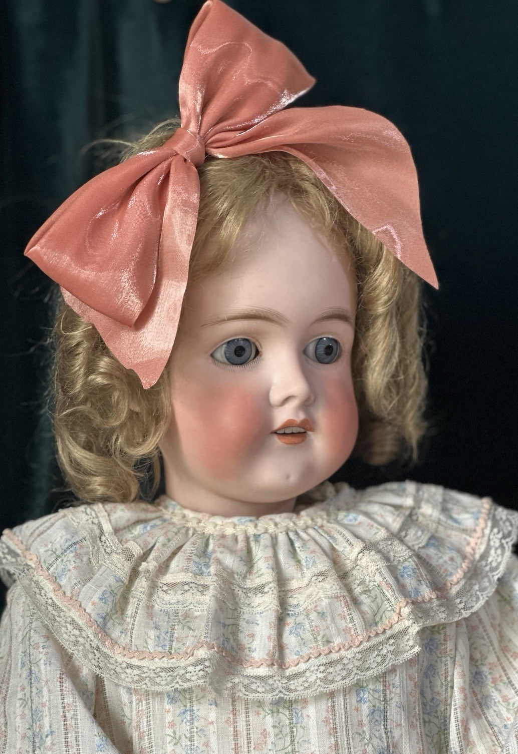 Antique German 29” Queen Louise Doll Bisque Head Composition Body