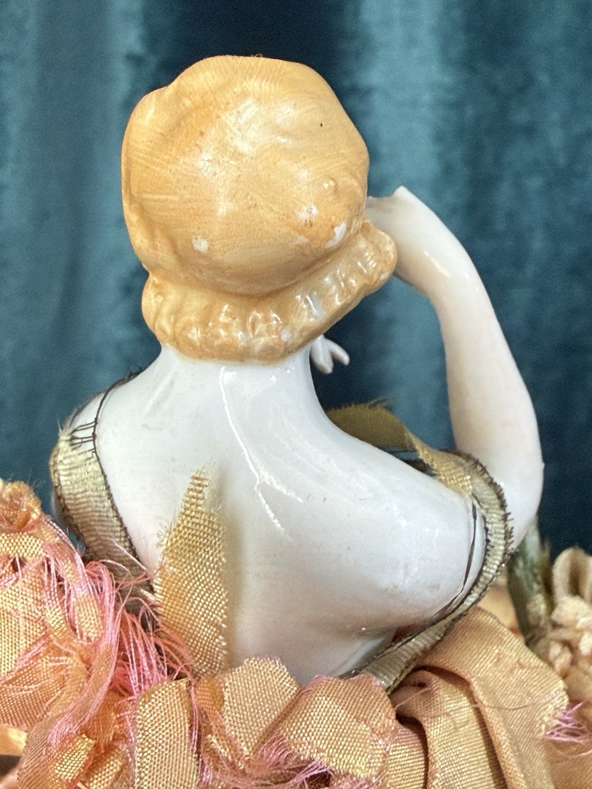 Antique German Pin Cushion Half Doll Arms Away