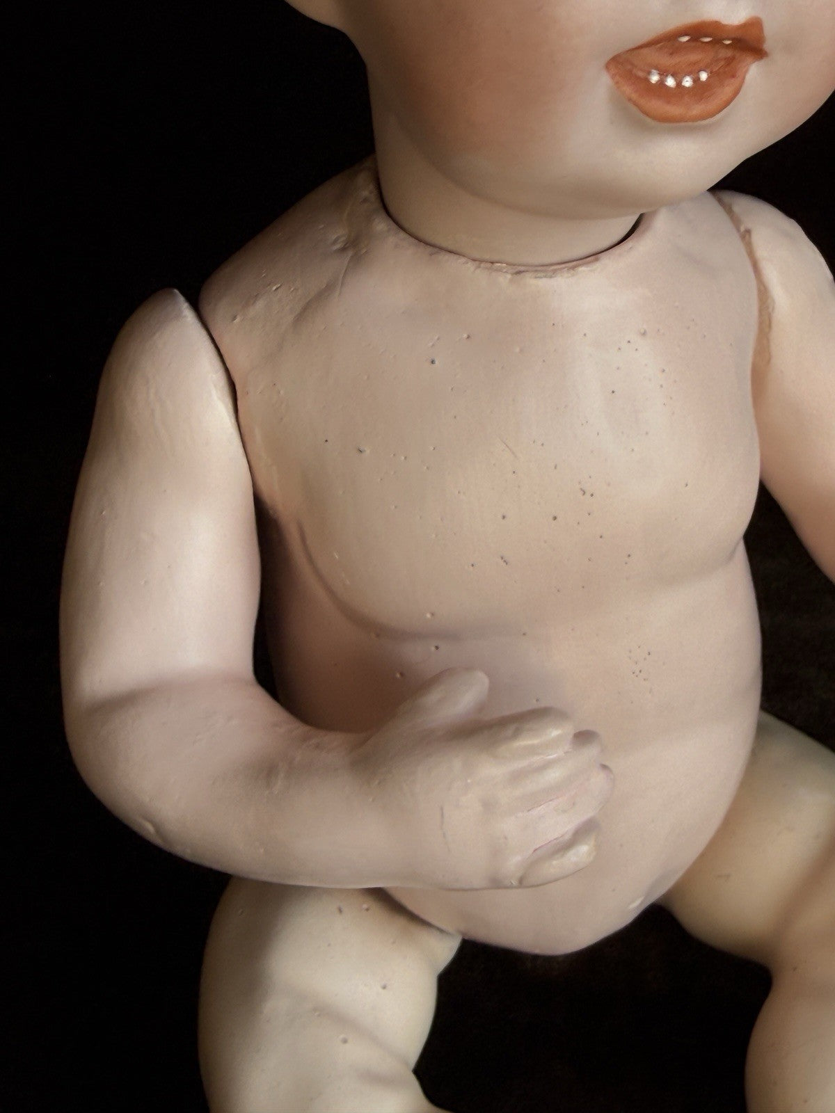 Antique German 10.5” Gebruder Heubach 8191 Bisque Head Character Baby Boy Doll