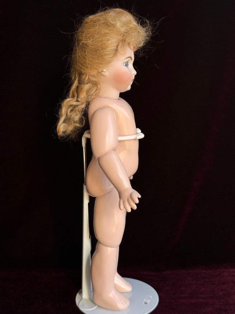 Vintage Porcelain Composition 12.5” Reproduction of Antique French Bru Jne Doll