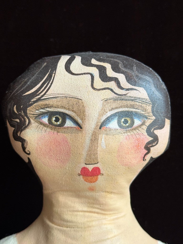 Handmade Artist 25.5" Oil Painted Cloth Folk Art Doll