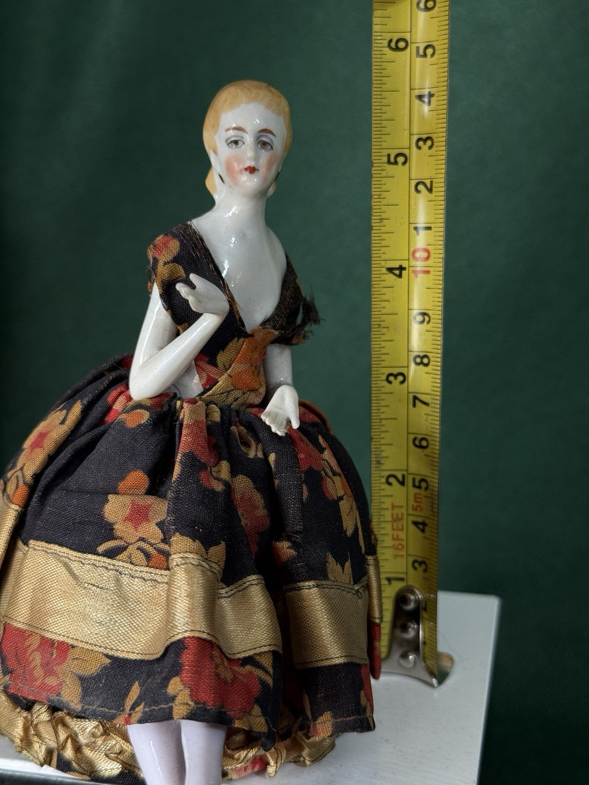 Antique German Pin Cushion Half Doll With Dress