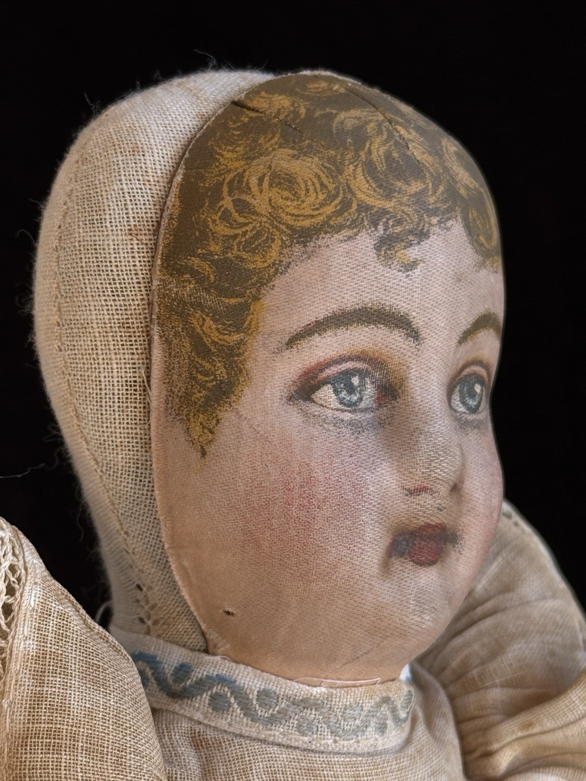 Antique American 13.5" Bruckner Babyland Lithograph Rag Doll
