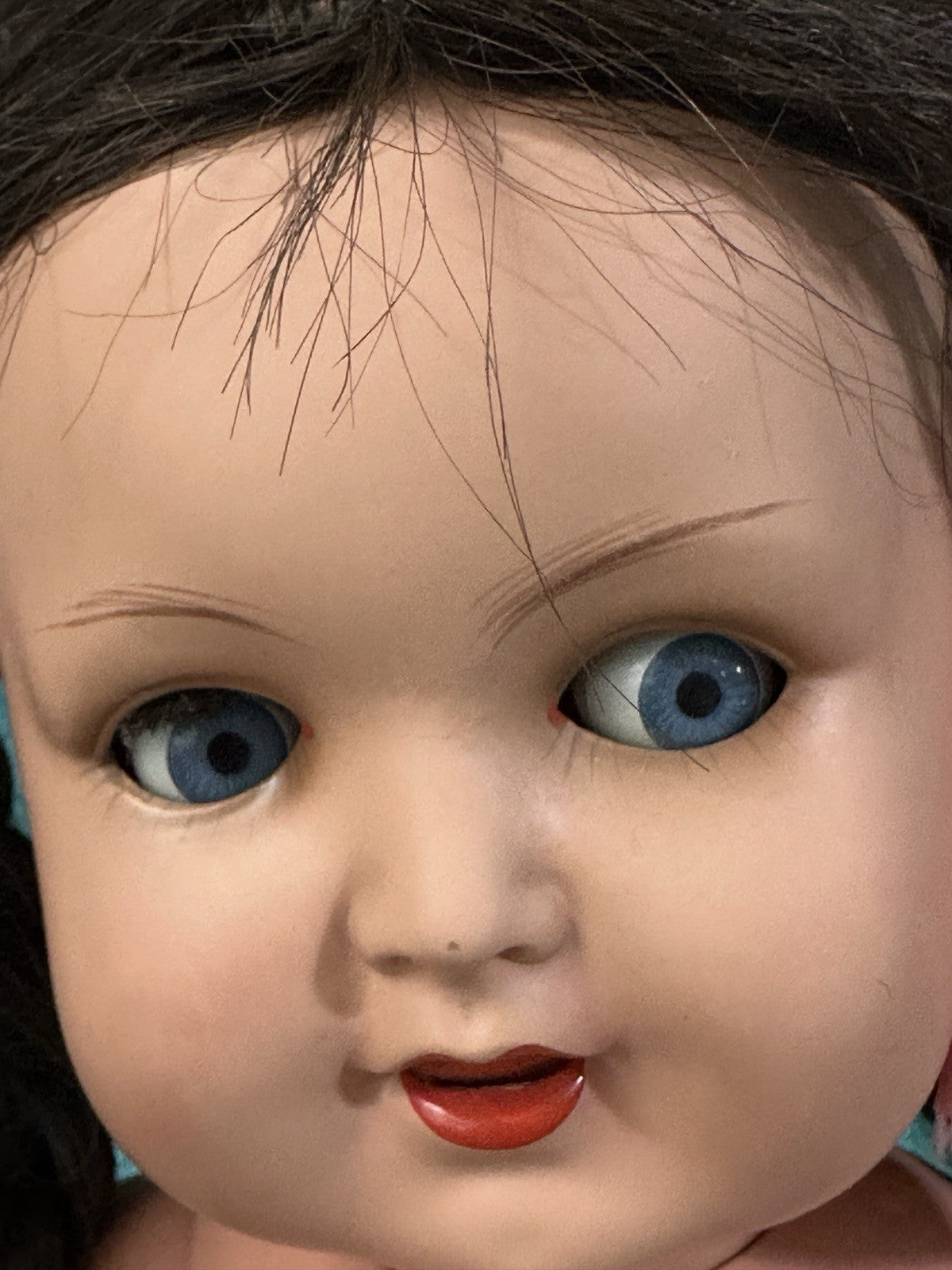 Antique German Koenig Wernicke Celluloid Flirty Eyes 18” Doll Original (?) Box