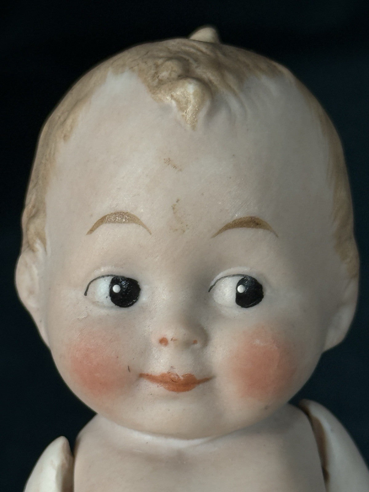 Antique German 5.5” All Bisque "Wide Awake" Character Doll