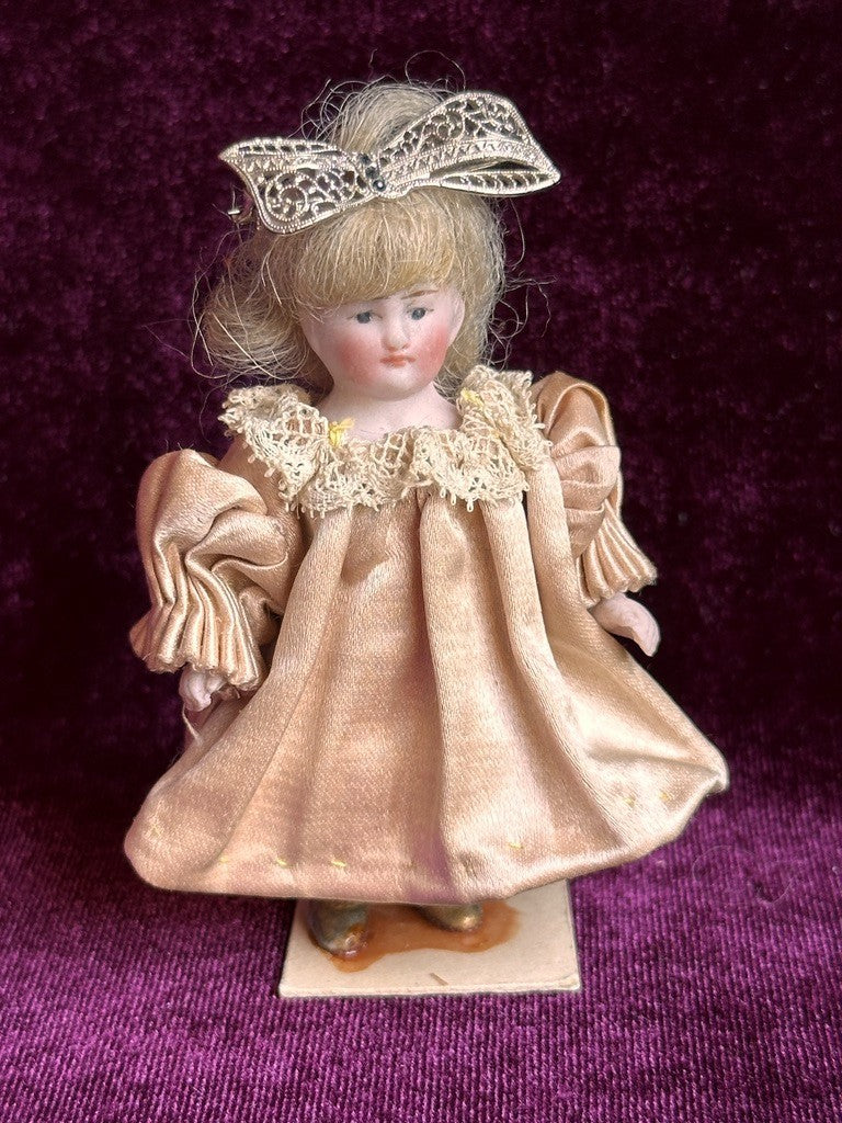 Antique German Miniature 2.75" All Bisque Dollhouse Doll