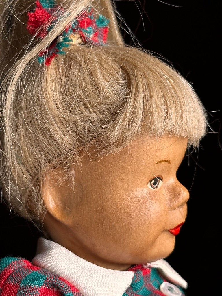 Vintage German Hildegard Krahmer Puppen 13" Carved Wooden Cloth LE Doll