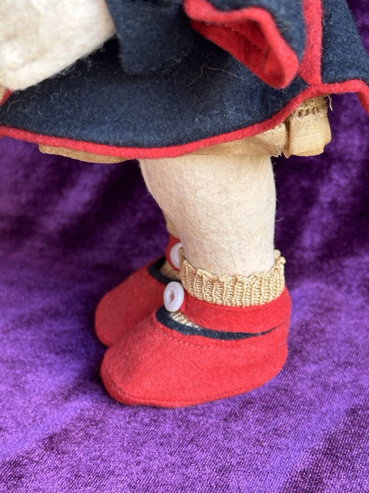 Vintage Italian All Original 12” Lenci 111 Series Felt Cloth Doll