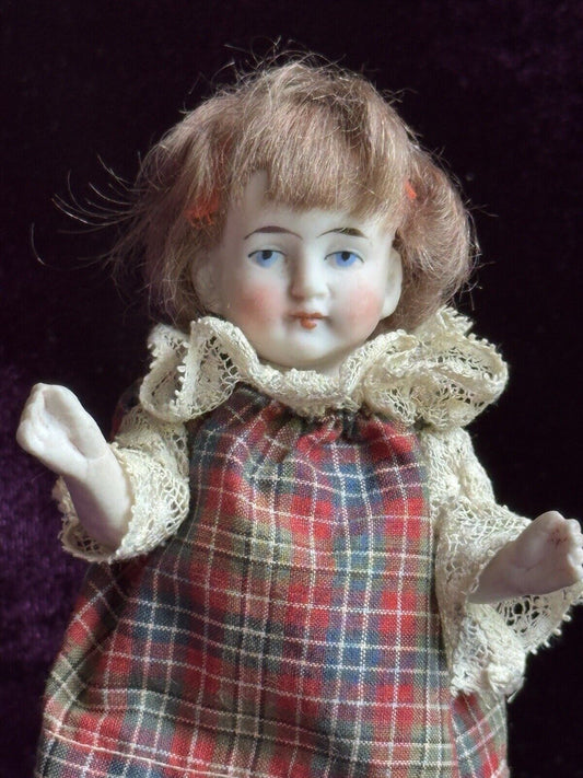 Antique German 5.25” All Bisque 8500 Miniature Dollhouse Mignonette Doll