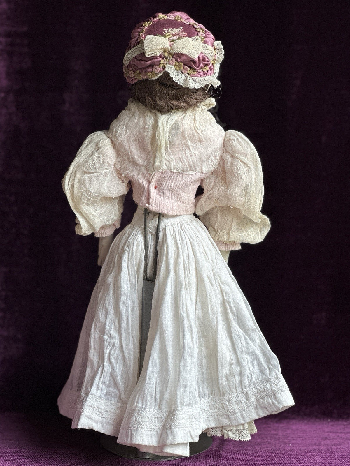 Vintage Porcelain 16” Reproduction Of Antique French Fashion Doll Leather Body