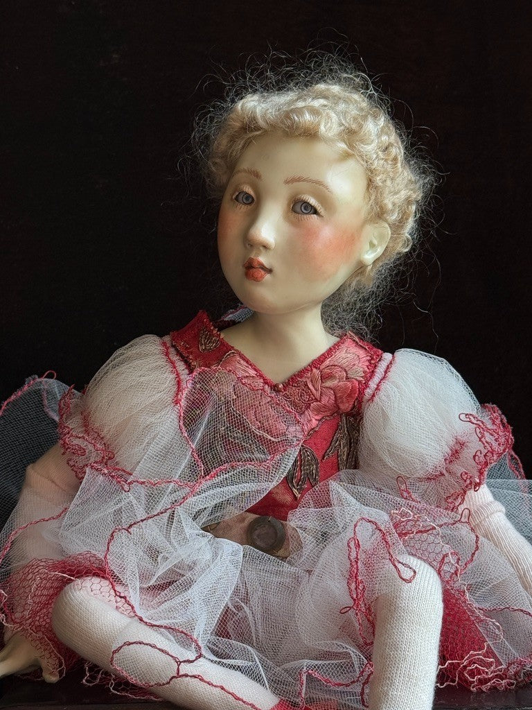 OOAK Collectible Judith & Lucia Friedericy Ballerina Wax Over Porcelain Doll