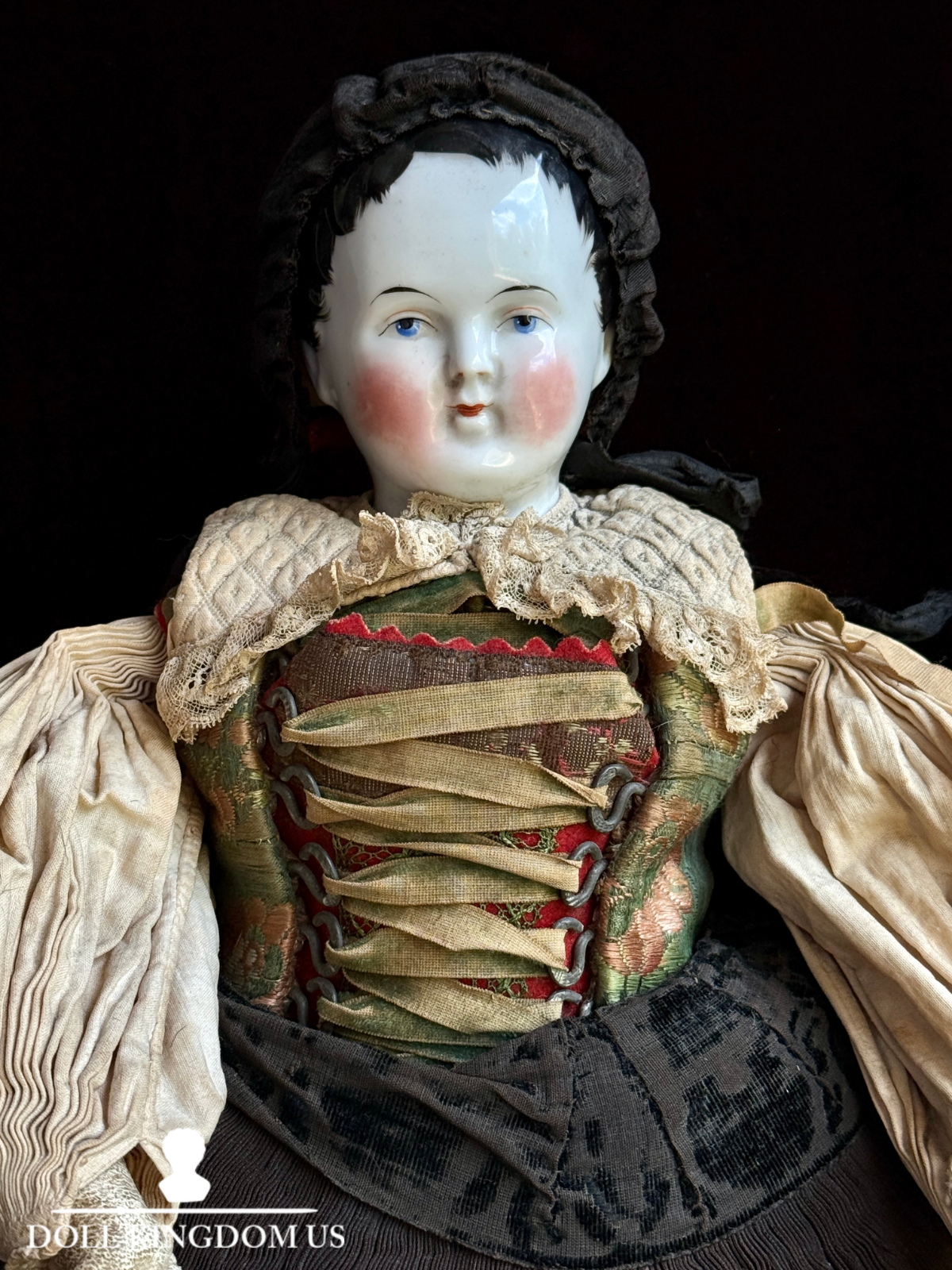 Rare Antique German 21” Male Style Short Hair China Shoulder Head Doll