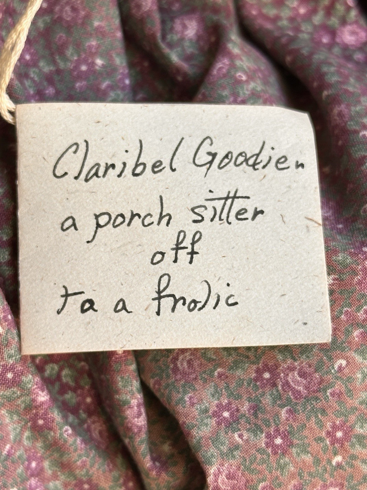 Vintage NIADA Artist Ellen Turner Cloth Painted Handmade Doll with Tag