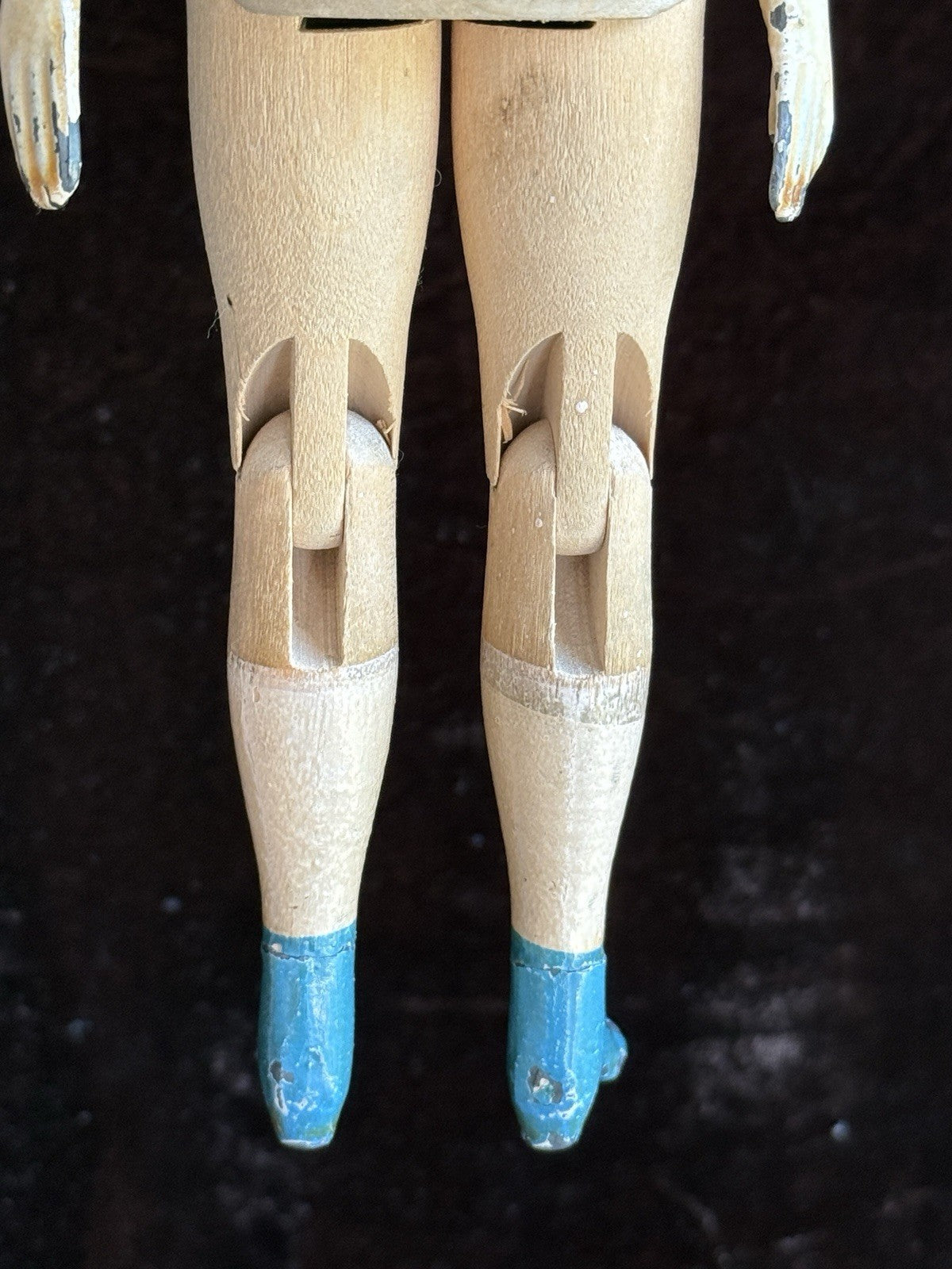 Antique American Mason & Taylor 11.5” Papier Mache Wood Metal Doll