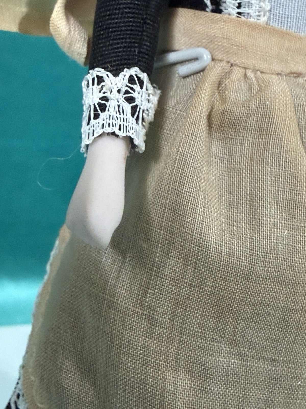 Porcelain/Cloth Reproduction Of Miniature Dollhouse 5 1/2” Maid Doll
