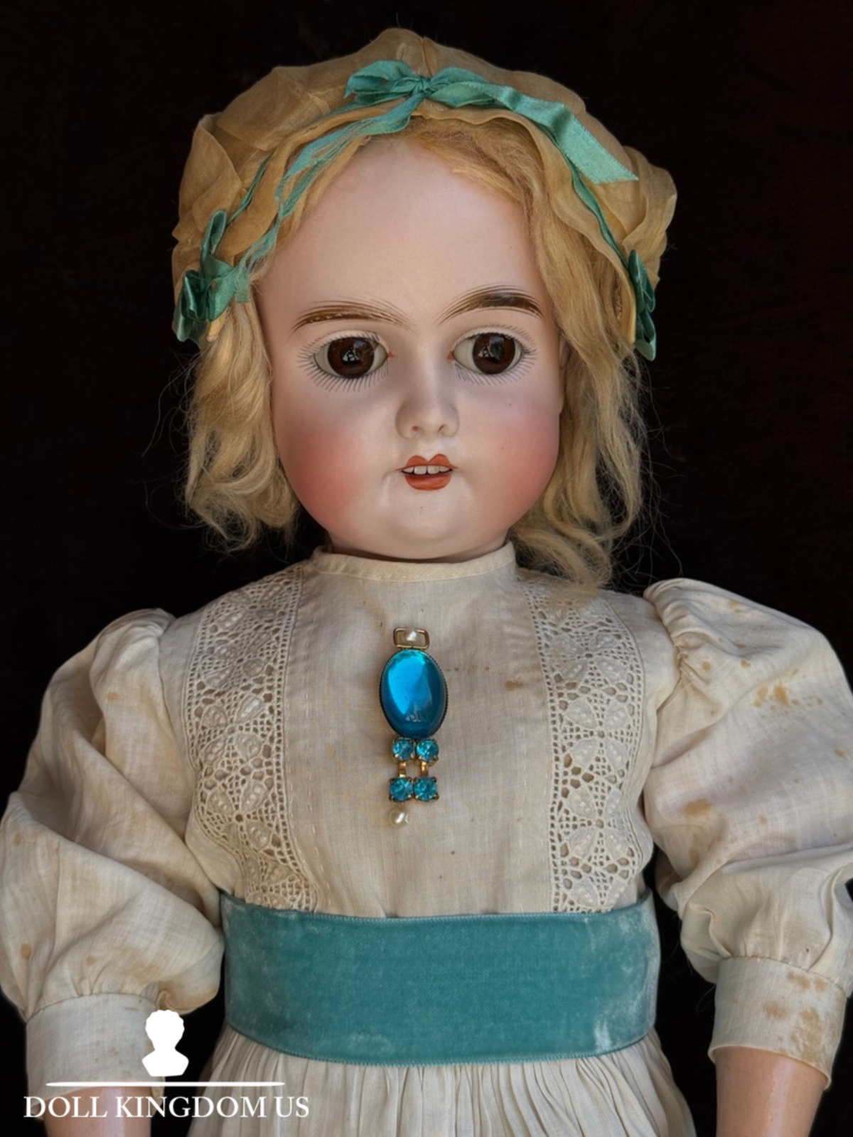 Antique German 25" Gebruder Kuhnlenz 165 Bisque Head Doll