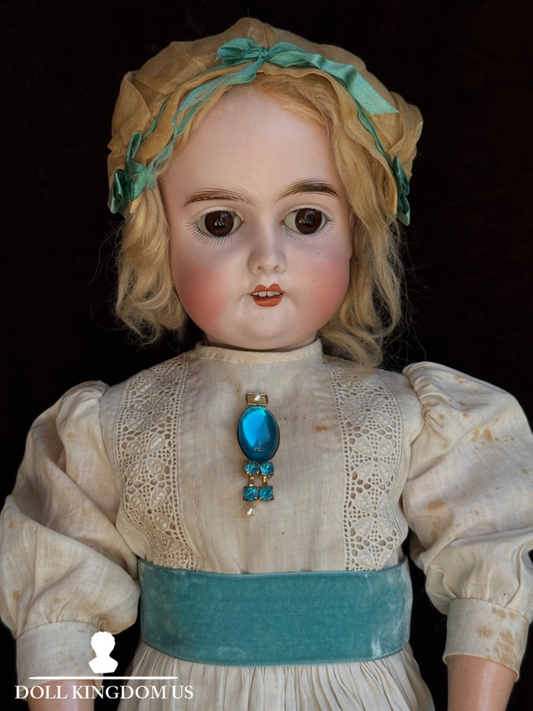 Antique German 25" Gebruder Kuhnlenz 165 Bisque Head Doll