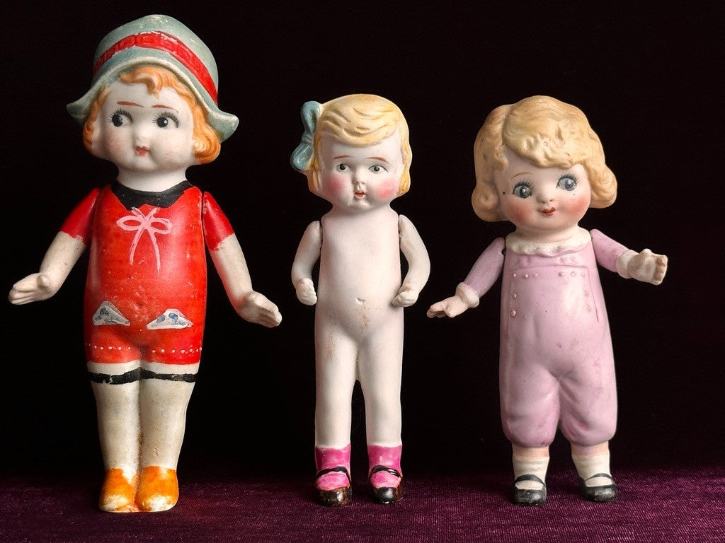 Lot of 5 Antique All Bisque Frozen Charlotte Dolls Made in Japan