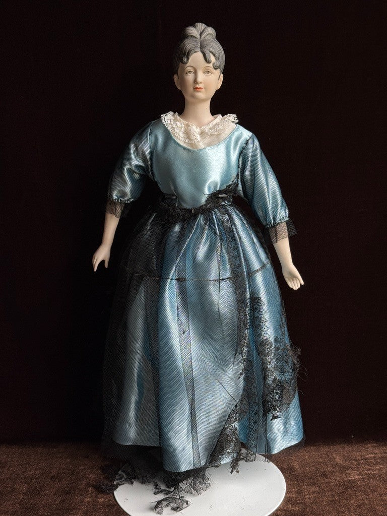 Vintage Porcelain Cloth 18.”5 Parian China Style Doll