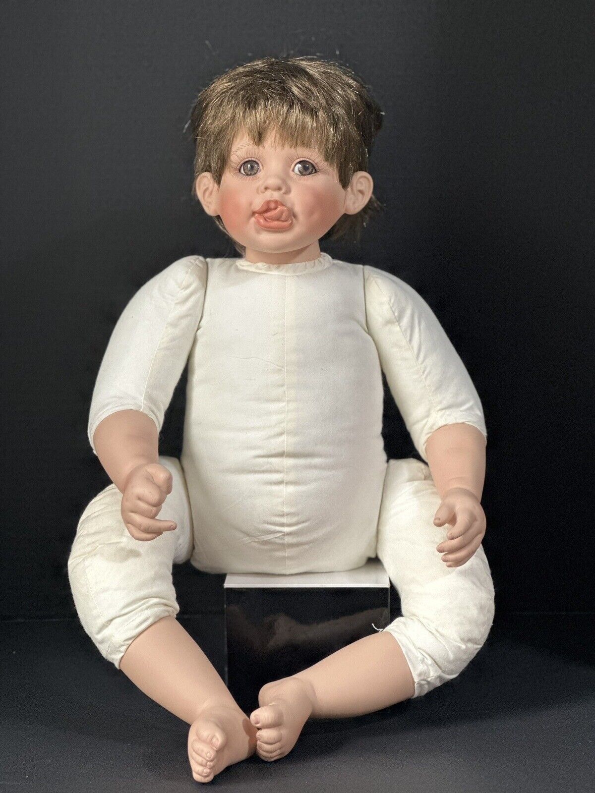 Collectible Porcelain 22” Doll “Bubba Bo Slugger” by Fayzah Spanos LE 1000