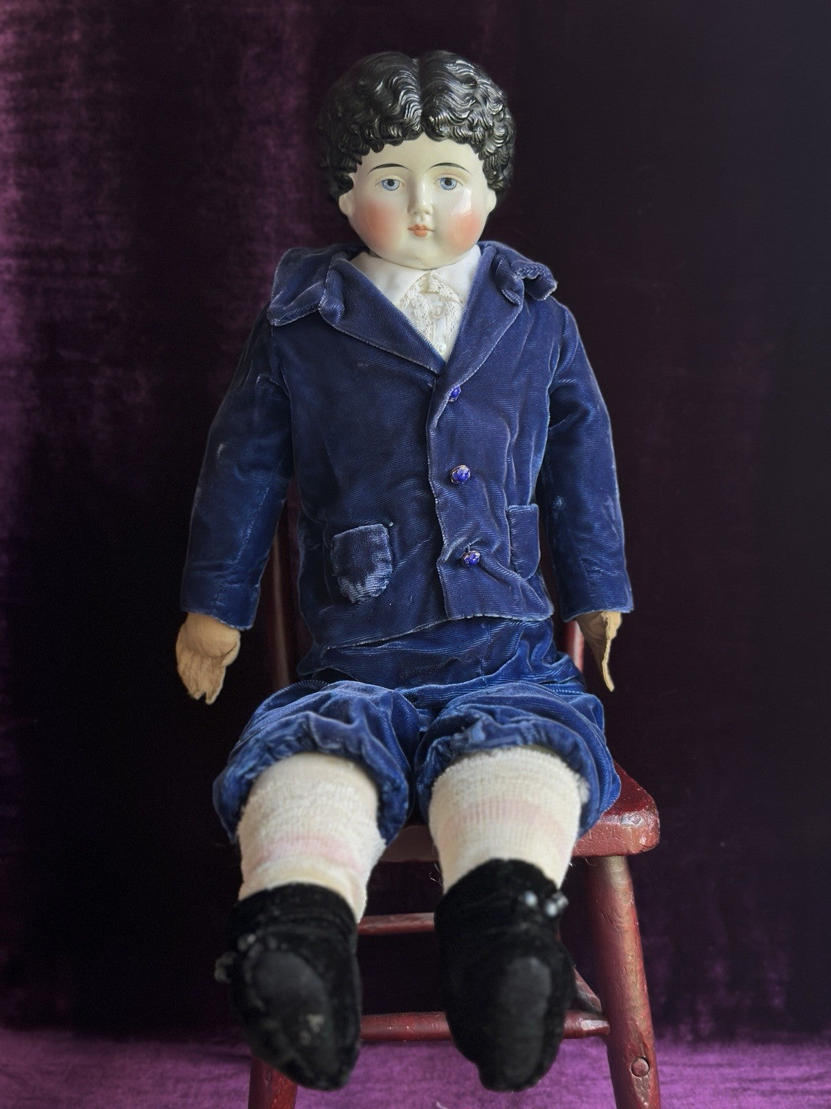 Rare Antique German 24.5” ABG Alt Beck Gottschalck 1086 China Head Boy Doll