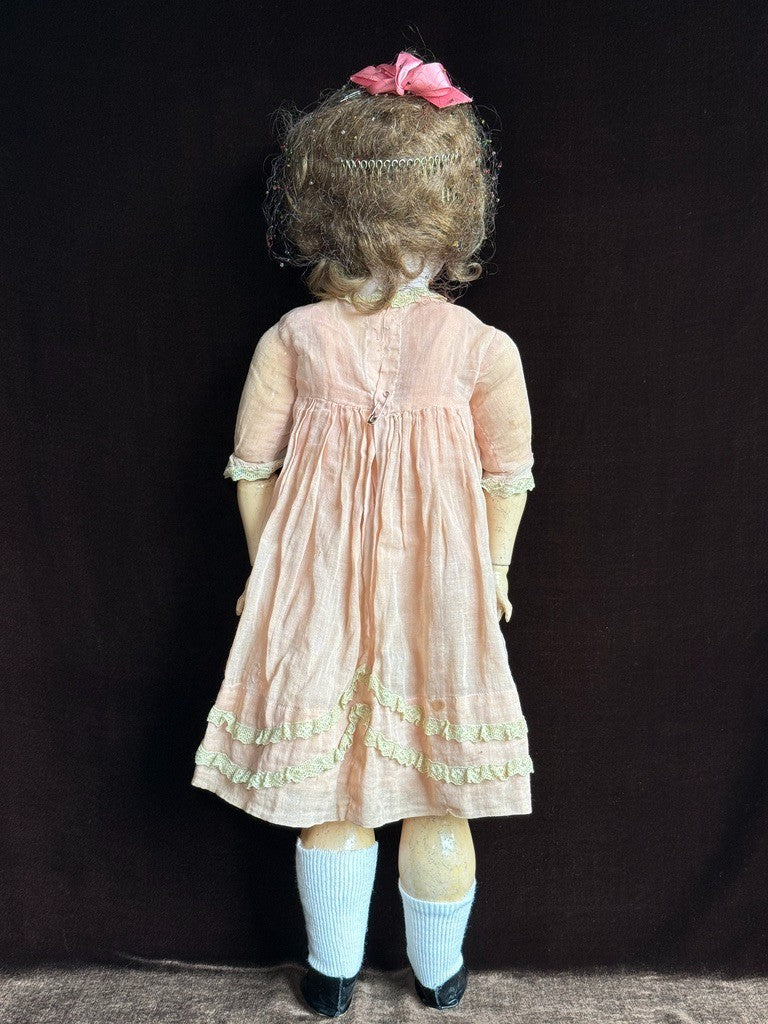 Rare Antique German 24" C.M. Bergmann and Simon Halbig Eleonore Bisque Head Doll