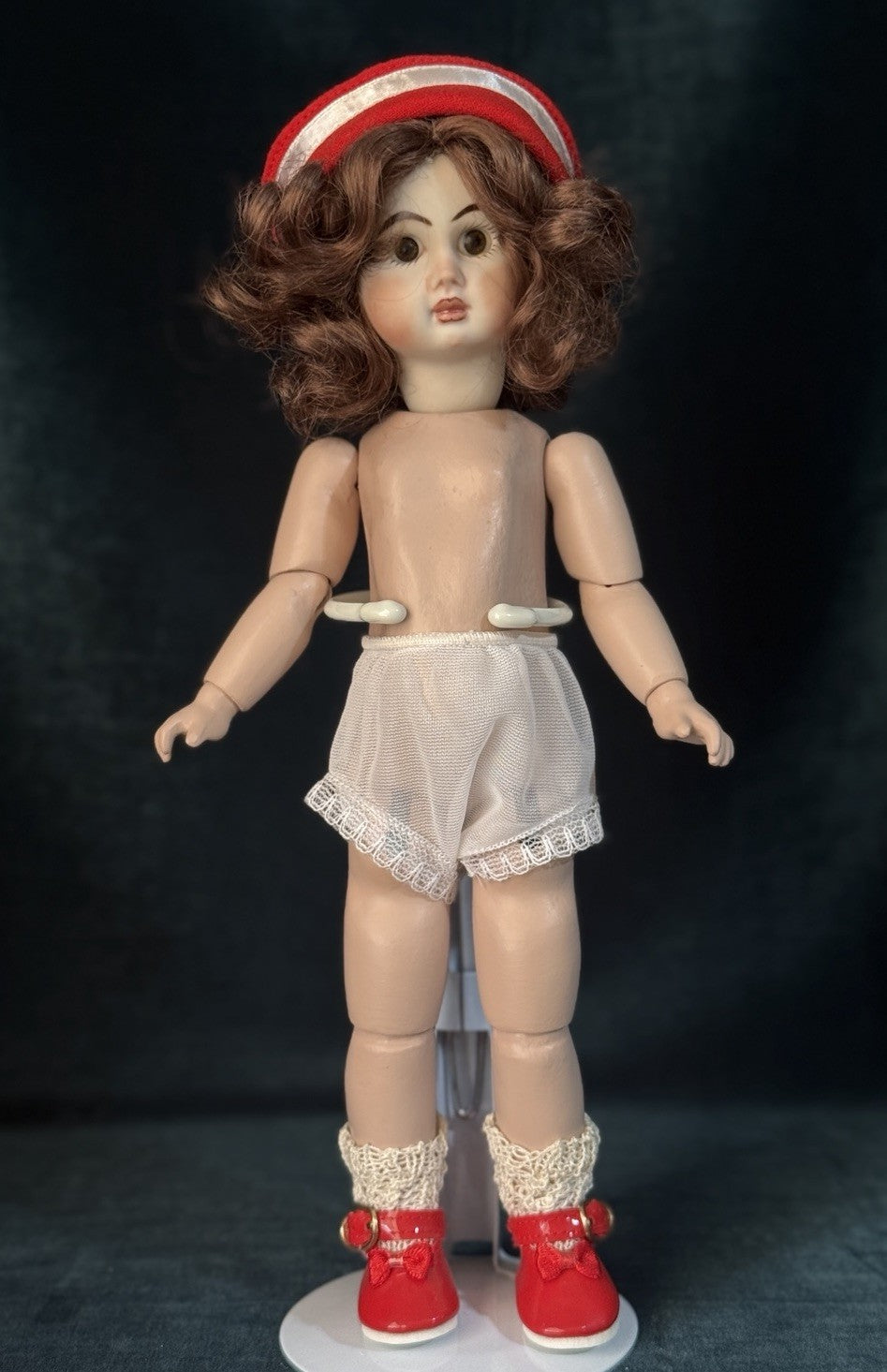 Porcelain/Composition 11” Reproduction of Antique French Bleuette Doll