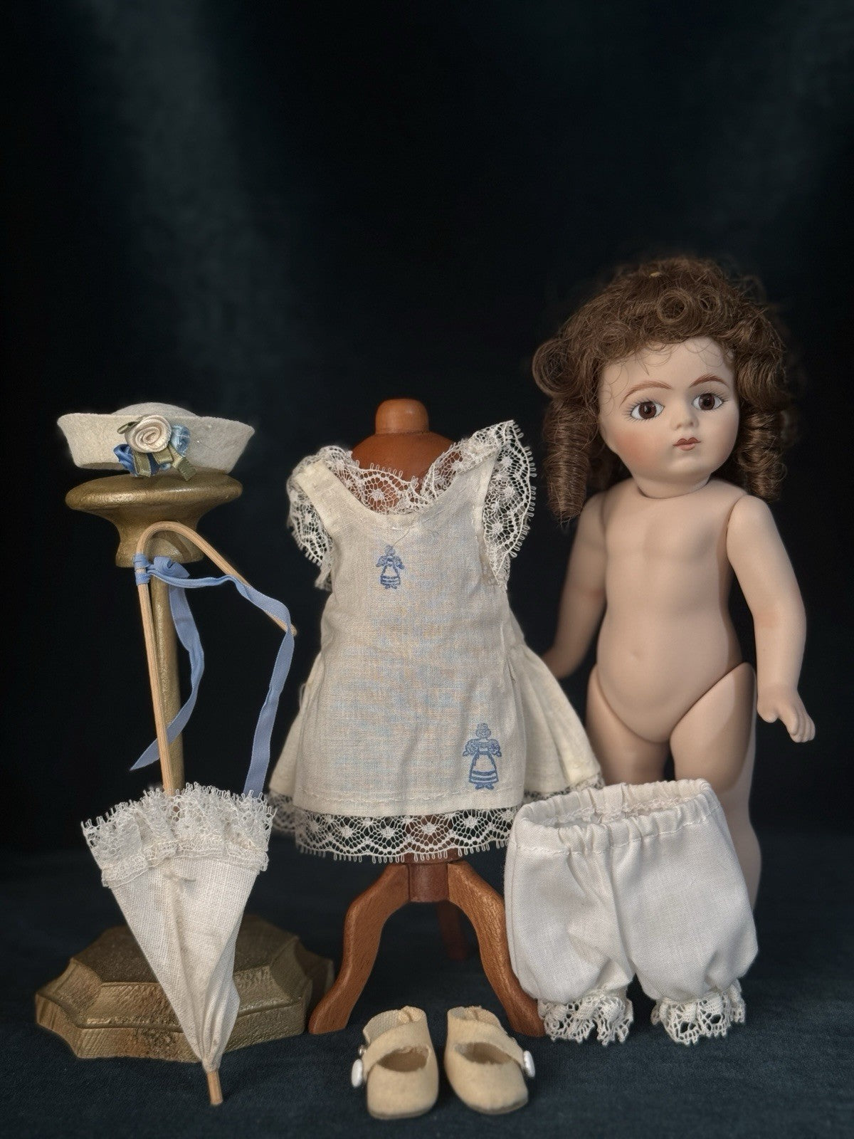 UFDC Artist Judy Vorhees All Bisque Reproduction Of Antique French Bru Jne Doll