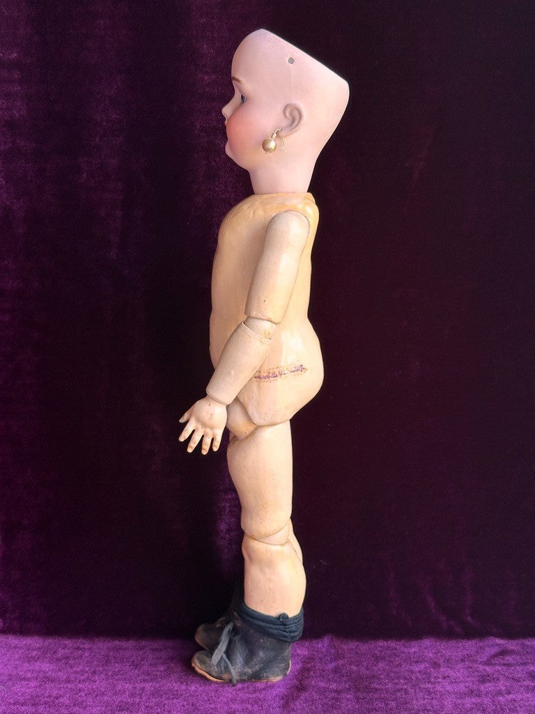 Antique German Kley Hahn Walkure 17.5” Doll Bisque Head Composition Body