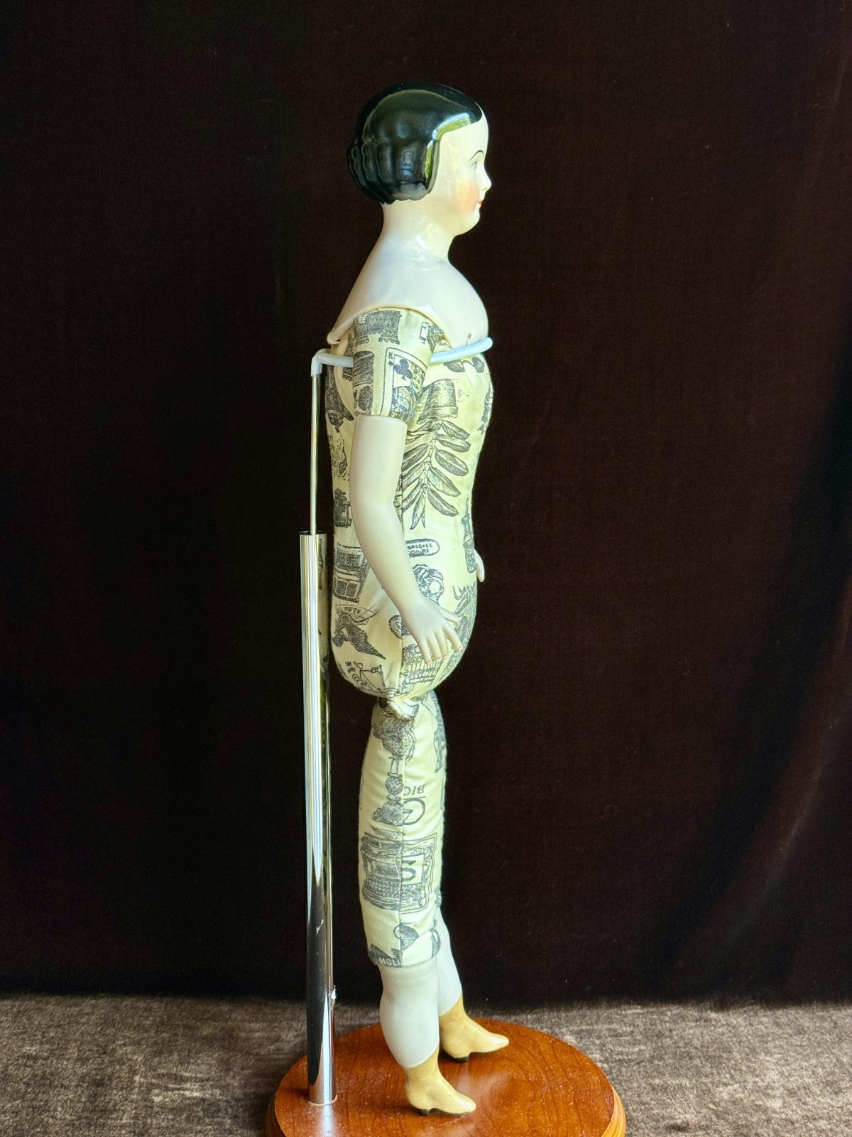 Porcelain 22” Reproduction of Antique Covered Wagon China Doll by Clara Wade