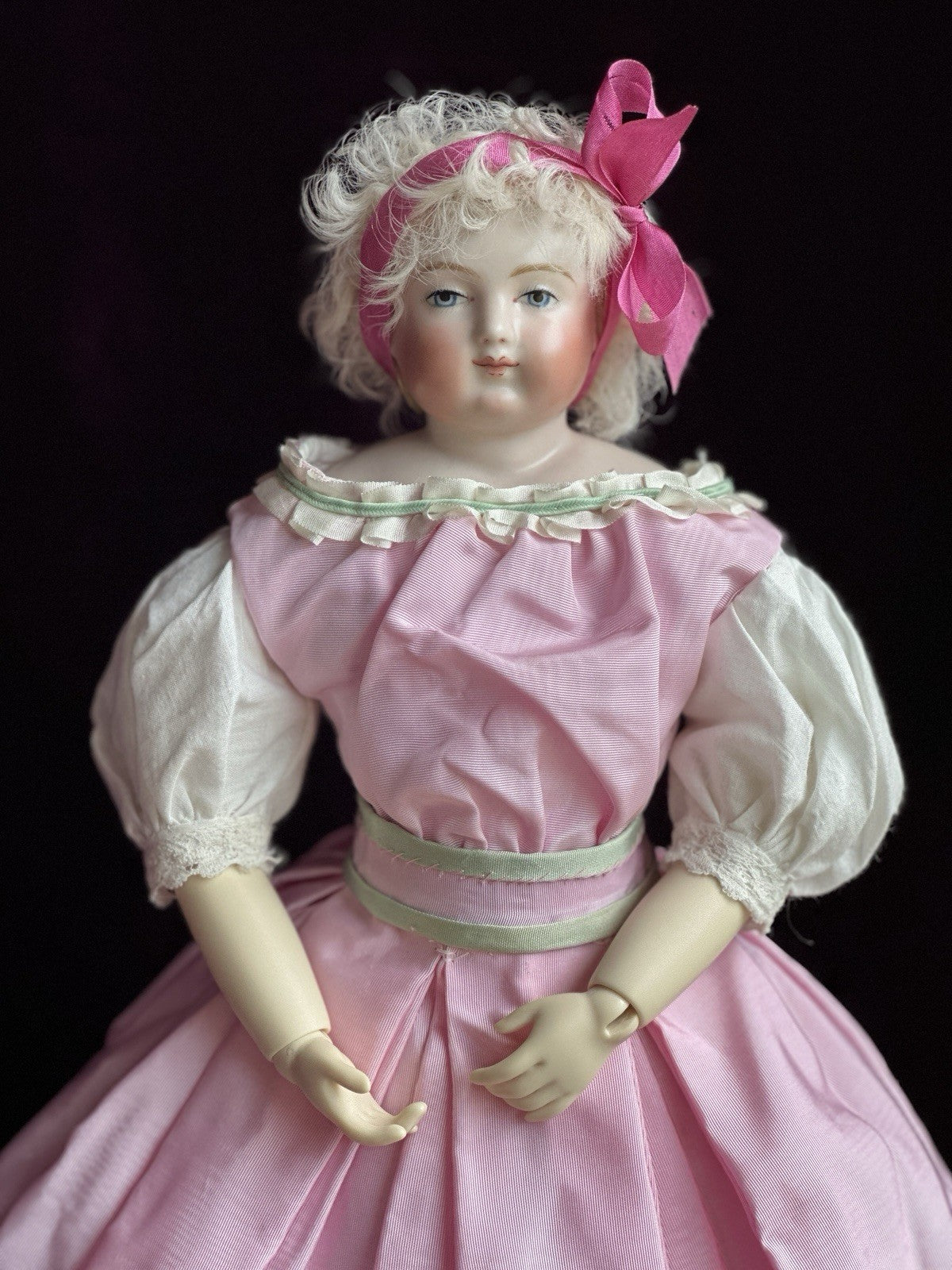 Collectible 15.5” Porcelain Repro of Antique French Huret China Fashion Doll
