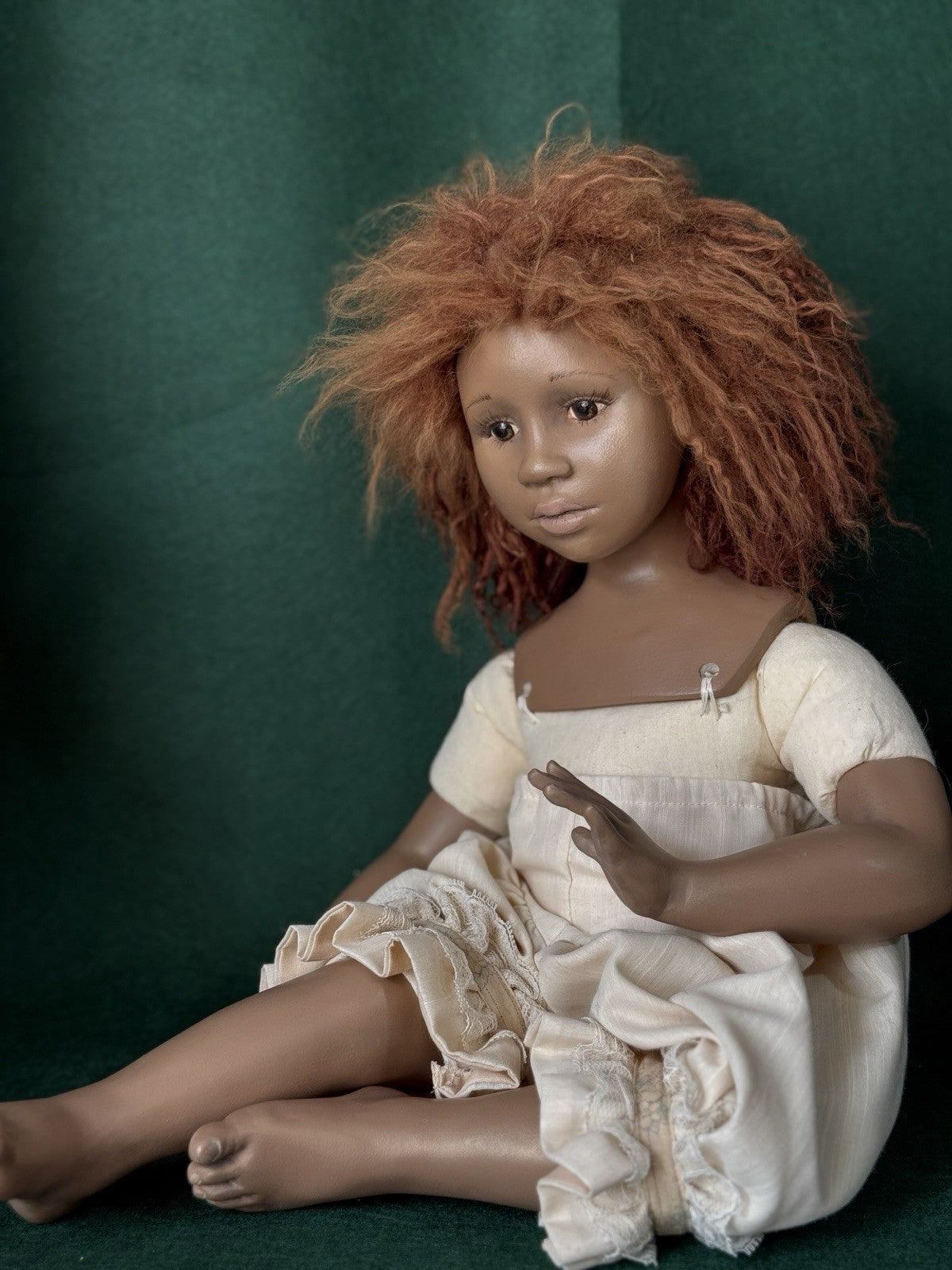 Artist Collectible Resin 19” Doll AA  “Hattie” By Pat Thompson Vlasta Dolls Tag
