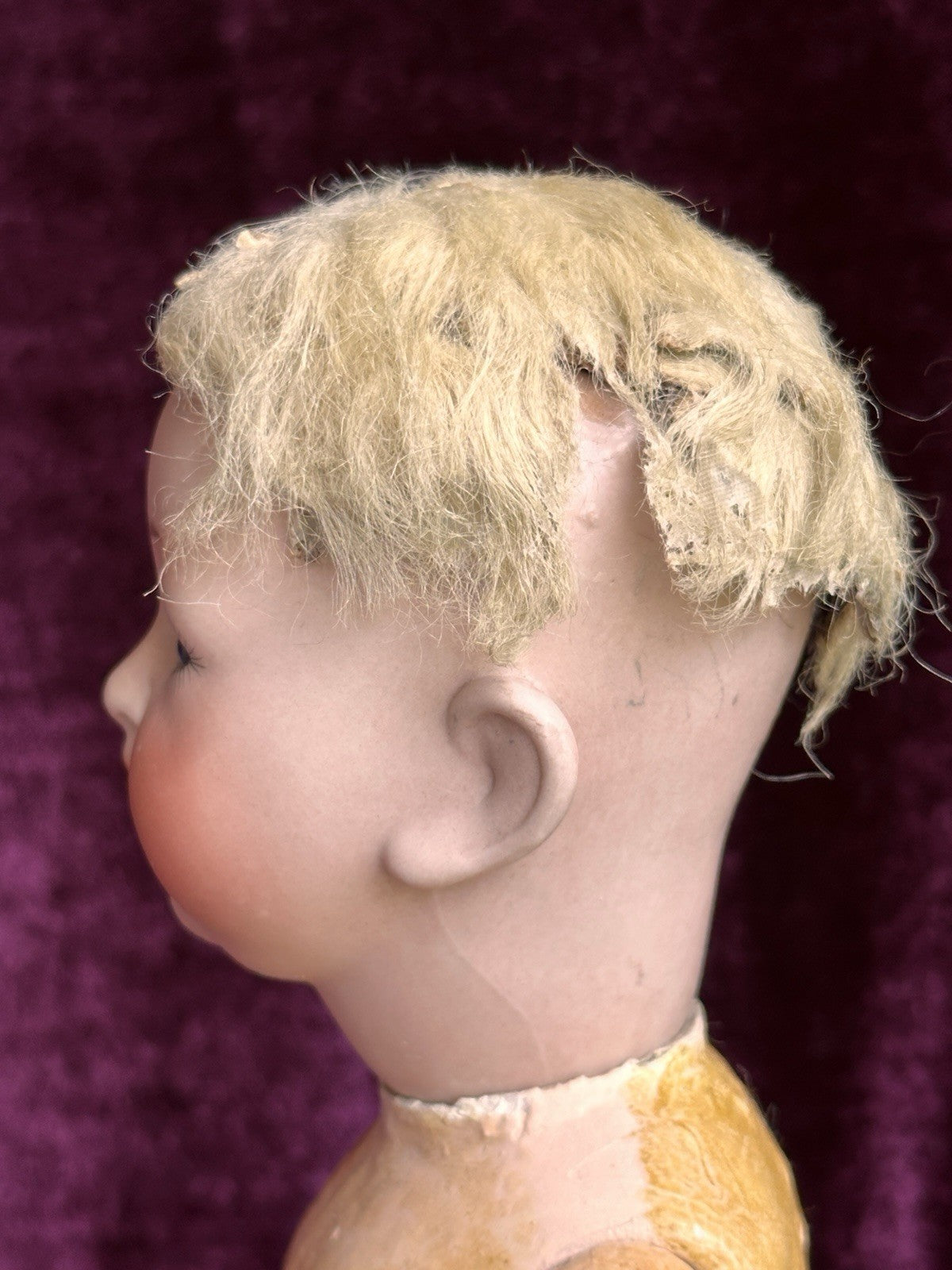 Rare Antique German 10.5” Hertel Schwab Bisque Head Baby Doll