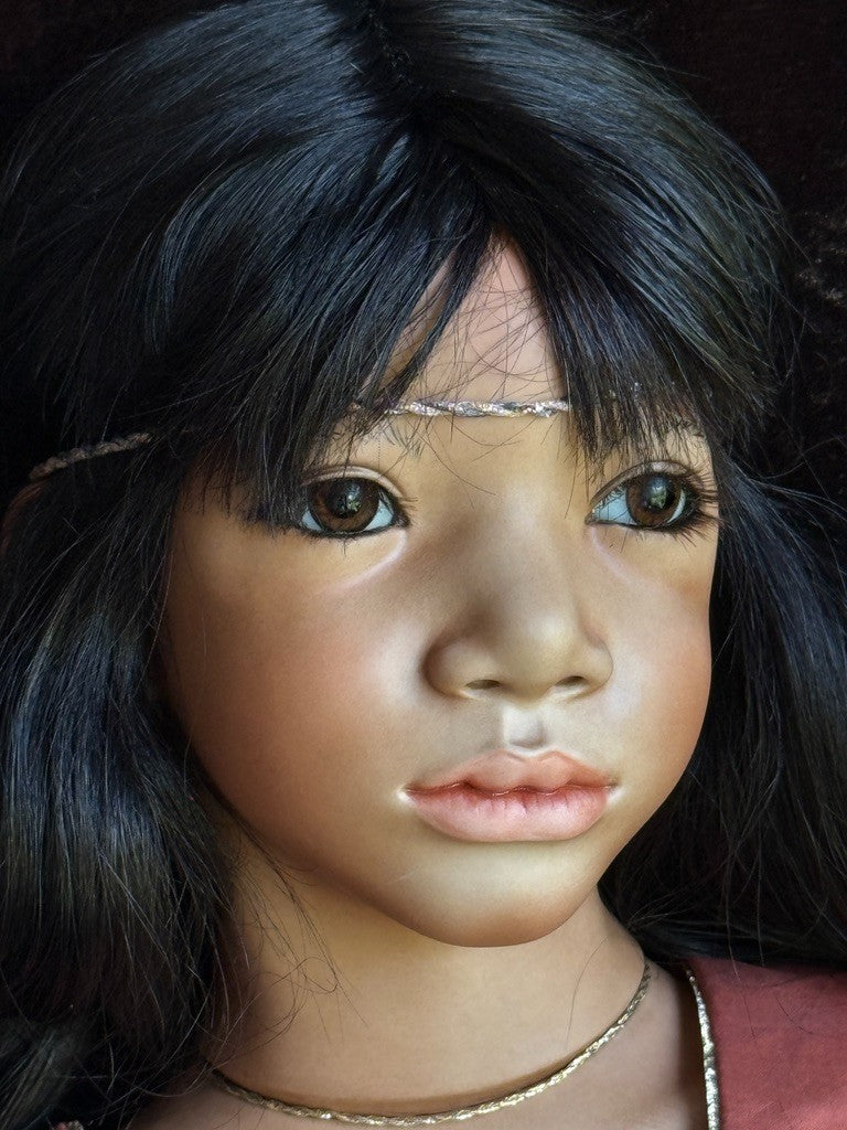 Rare Lifelike Annette Himstedt 29” Porcelain Doll Jondal New in Box LE 70