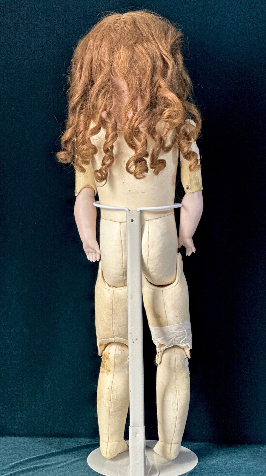 Large 30” JDK Kestner Mold 154  Bisque Head/Shoulder Leather Body Doll